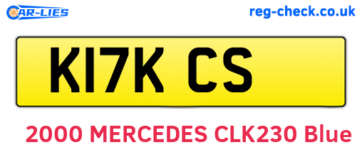 K17KCS are the vehicle registration plates.