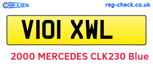 V101XWL are the vehicle registration plates.
