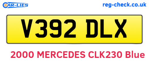 V392DLX are the vehicle registration plates.