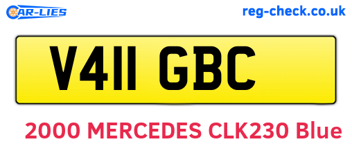 V411GBC are the vehicle registration plates.