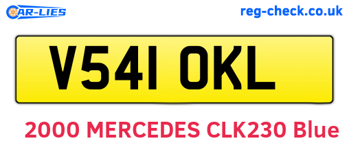 V541OKL are the vehicle registration plates.