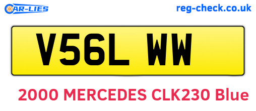 V56LWW are the vehicle registration plates.