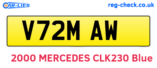 V72MAW are the vehicle registration plates.