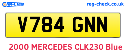V784GNN are the vehicle registration plates.
