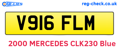 V916FLM are the vehicle registration plates.