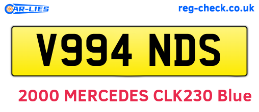 V994NDS are the vehicle registration plates.