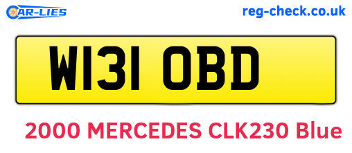 W131OBD are the vehicle registration plates.