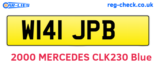 W141JPB are the vehicle registration plates.