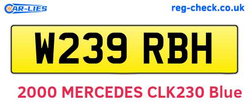 W239RBH are the vehicle registration plates.