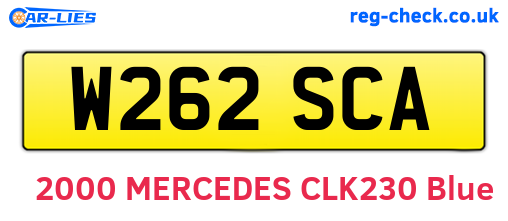 W262SCA are the vehicle registration plates.