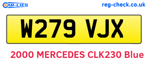 W279VJX are the vehicle registration plates.