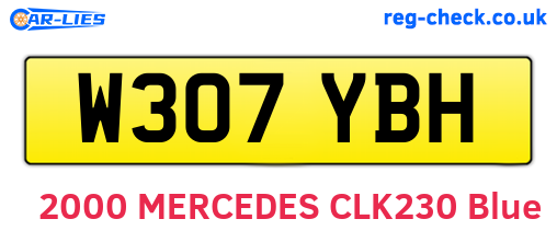 W307YBH are the vehicle registration plates.