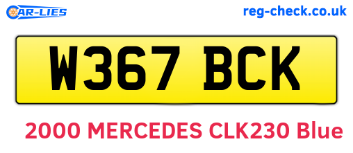 W367BCK are the vehicle registration plates.
