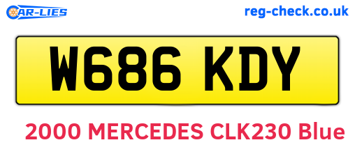 W686KDY are the vehicle registration plates.
