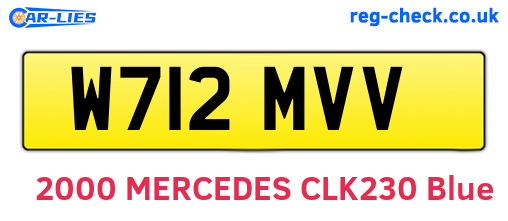 W712MVV are the vehicle registration plates.