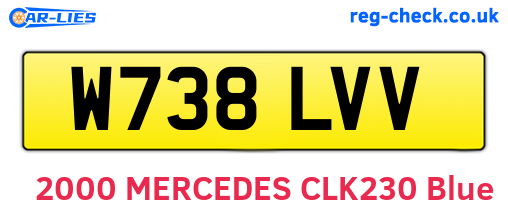 W738LVV are the vehicle registration plates.