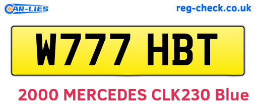 W777HBT are the vehicle registration plates.