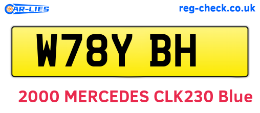 W78YBH are the vehicle registration plates.