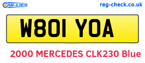 W801YOA are the vehicle registration plates.