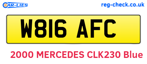 W816AFC are the vehicle registration plates.