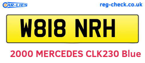 W818NRH are the vehicle registration plates.