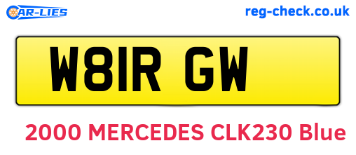 W81RGW are the vehicle registration plates.