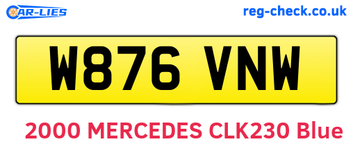 W876VNW are the vehicle registration plates.