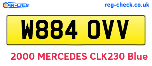 W884OVV are the vehicle registration plates.
