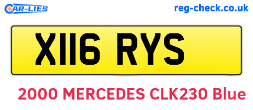 X116RYS are the vehicle registration plates.