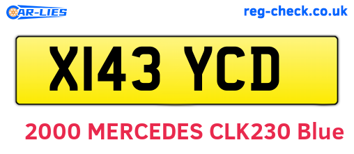X143YCD are the vehicle registration plates.