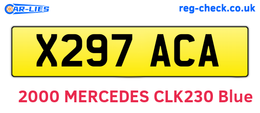 X297ACA are the vehicle registration plates.
