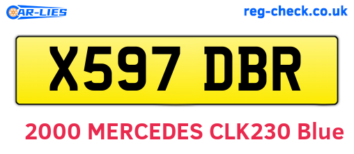 X597DBR are the vehicle registration plates.