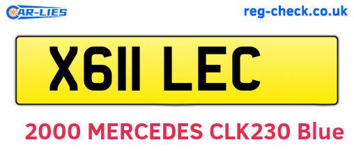 X611LEC are the vehicle registration plates.