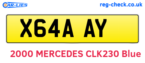 X64AAY are the vehicle registration plates.