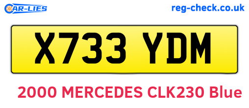 X733YDM are the vehicle registration plates.