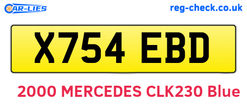 X754EBD are the vehicle registration plates.