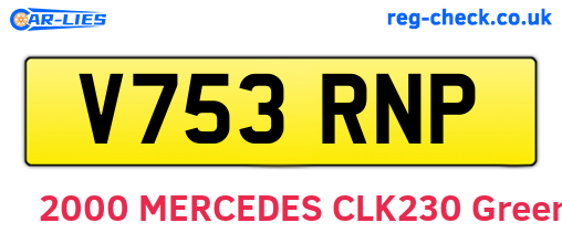 V753RNP are the vehicle registration plates.