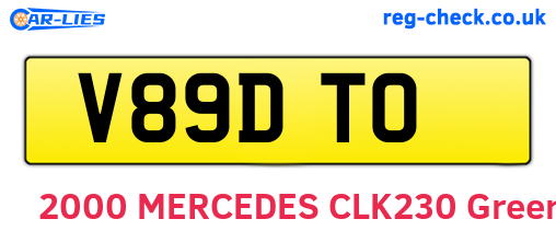 V89DTO are the vehicle registration plates.