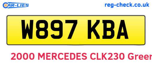 W897KBA are the vehicle registration plates.