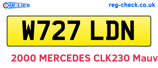 W727LDN are the vehicle registration plates.