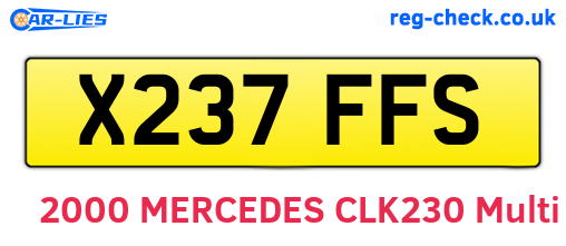 X237FFS are the vehicle registration plates.