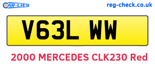 V63LWW are the vehicle registration plates.