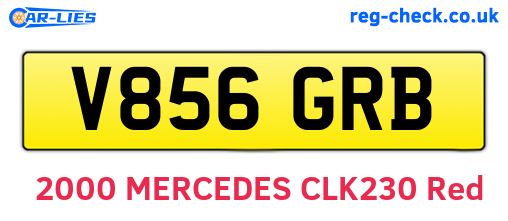 V856GRB are the vehicle registration plates.