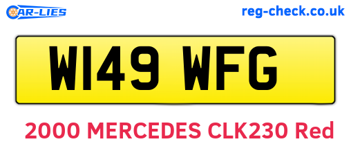 W149WFG are the vehicle registration plates.