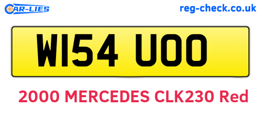 W154UOO are the vehicle registration plates.