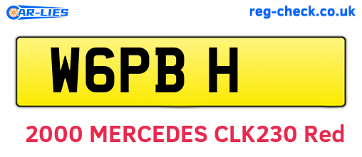 W6PBH are the vehicle registration plates.