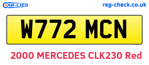 W772MCN are the vehicle registration plates.
