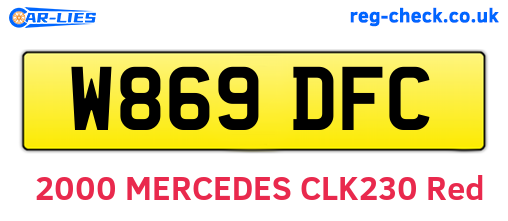 W869DFC are the vehicle registration plates.