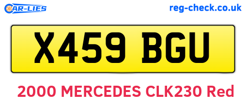 X459BGU are the vehicle registration plates.