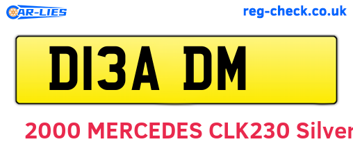 D13ADM are the vehicle registration plates.